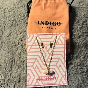 Indigo Authority Necklace and Earring Set Gold/Pink